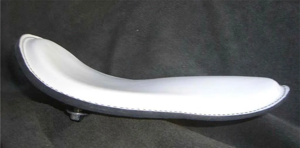 11x14" Seat Solo Chopper Harley Bobber Sportster Pan Head White Leather Spring
