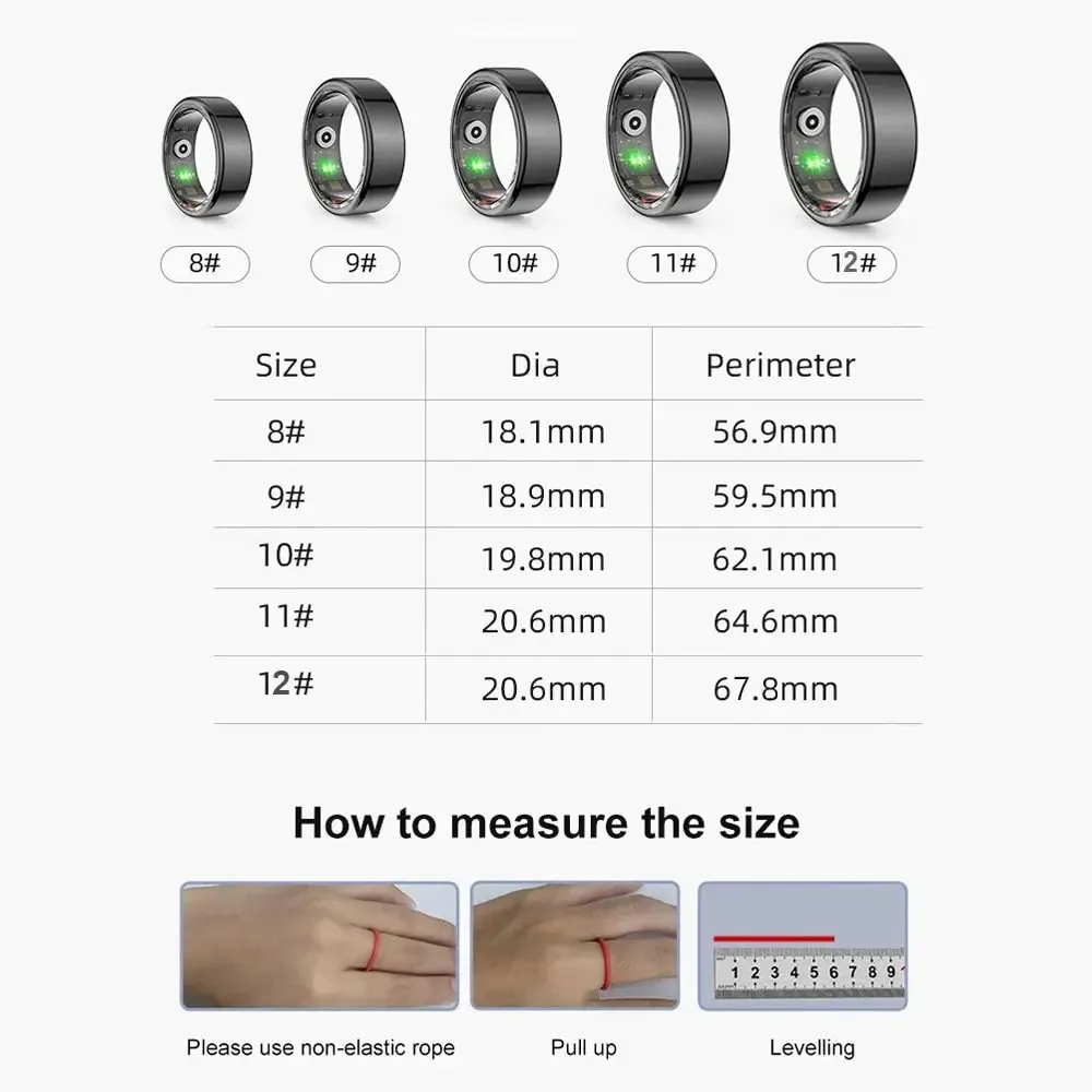 5ATM Waterproof Smart Ring for Men Women Health Monitoring 100  Sport Modes Fitness Tracking Waterproof Sport Ring Smart 2024New