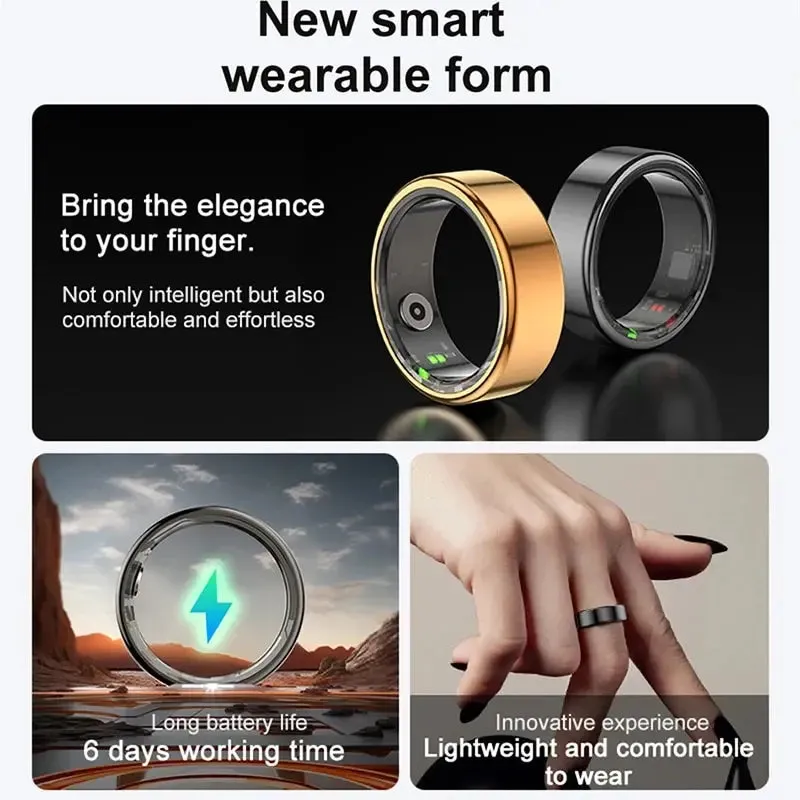 5ATM Waterproof Smart Ring for Men Women Health Monitoring 100  Sport Modes Fitness Tracking Waterproof Sport Ring Smart 2024New