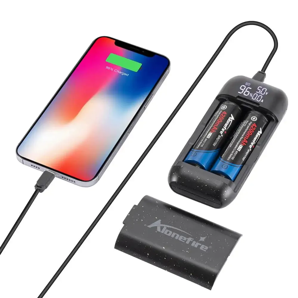 5V 2A Smart USB Charger 18650 21700 Li-ion Battery Charger BoxType-C Power Bank Case DIY Digital Display Cell Phones Powerbank