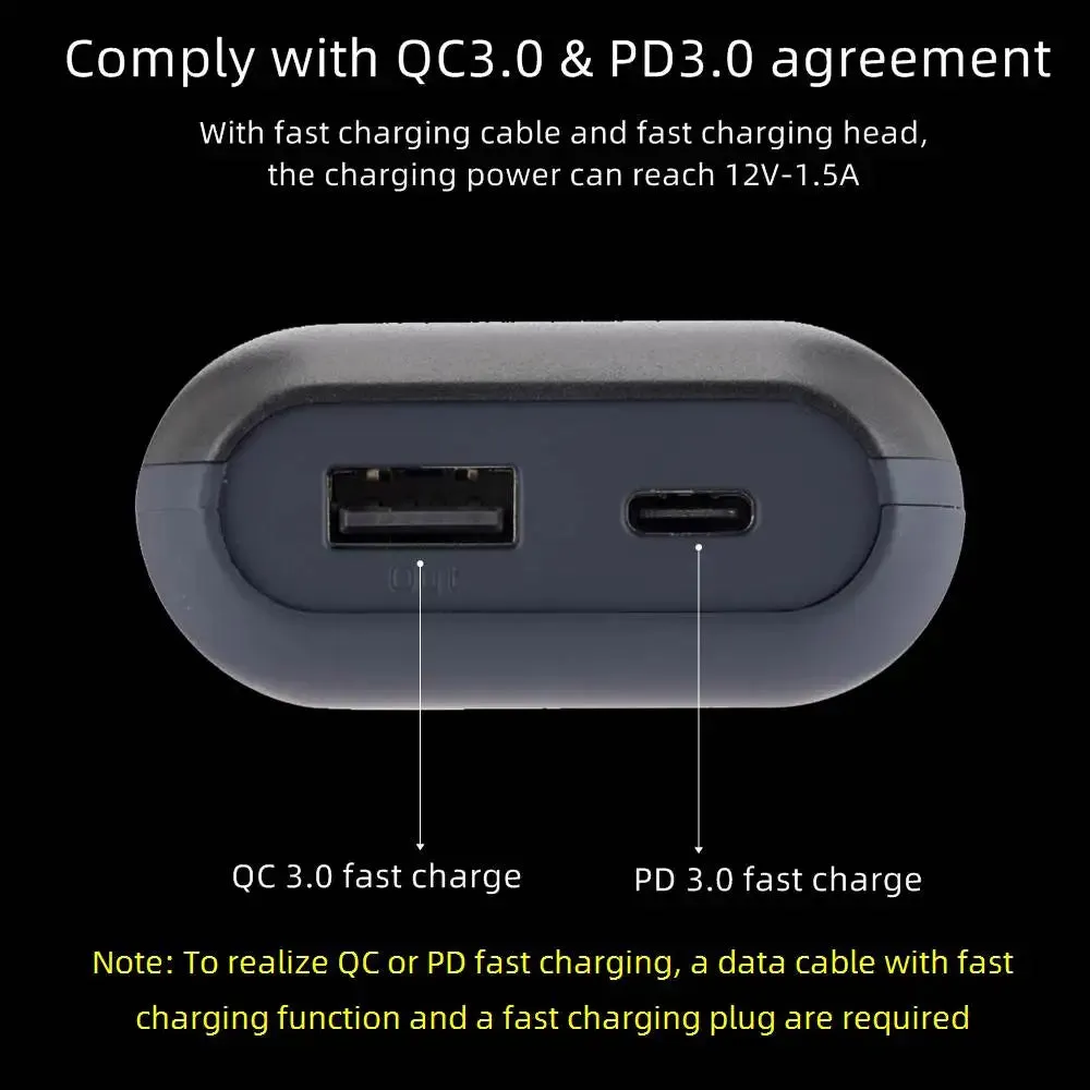 5V 2A Smart USB Charger 18650 21700 Li-ion Battery Charger BoxType-C Power Bank Case DIY Digital Display Cell Phones Powerbank