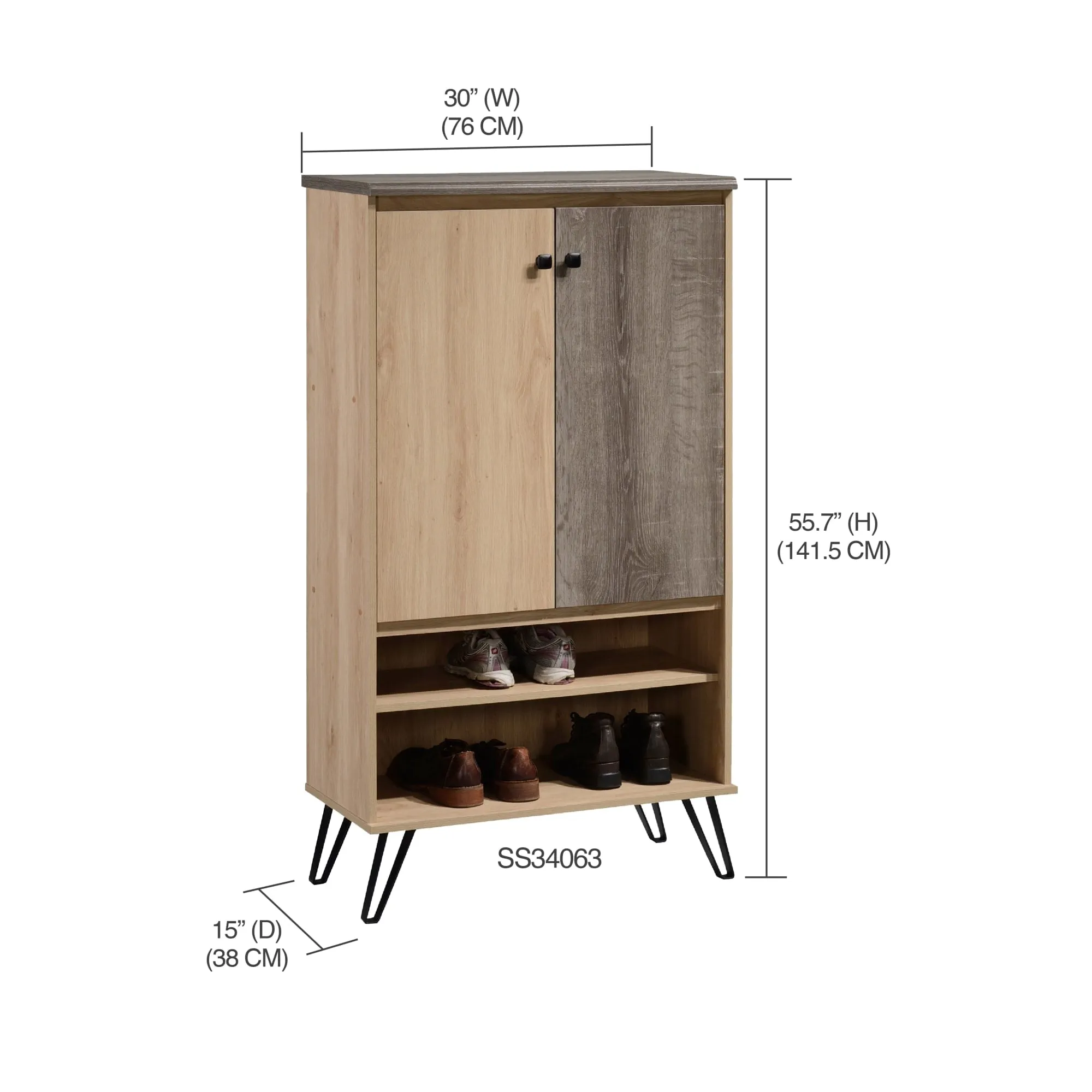 6 Tier Tall Shoe Cabinet, Natural