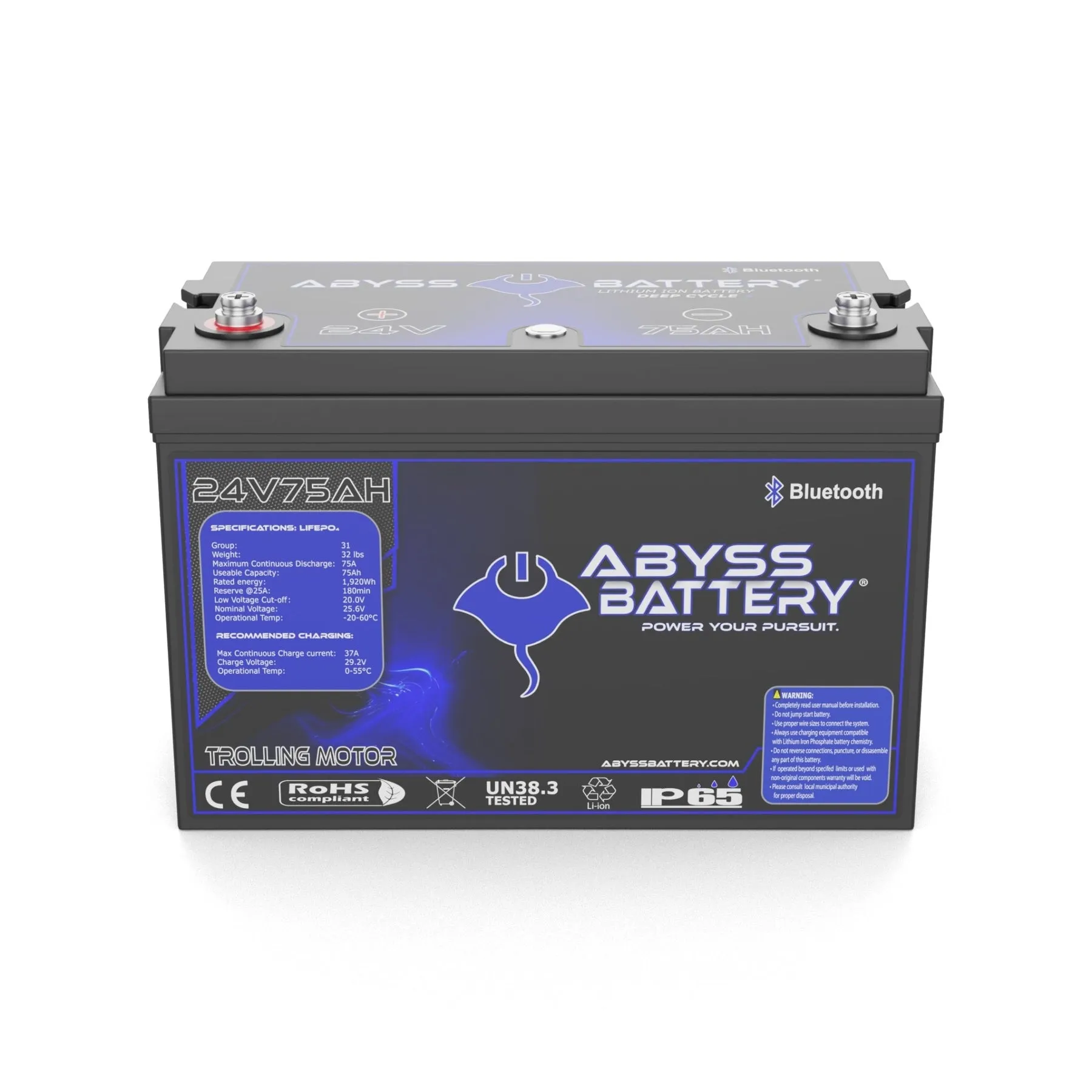 Abyss® 24V 75Ah Lithium Trolling Motor Battery