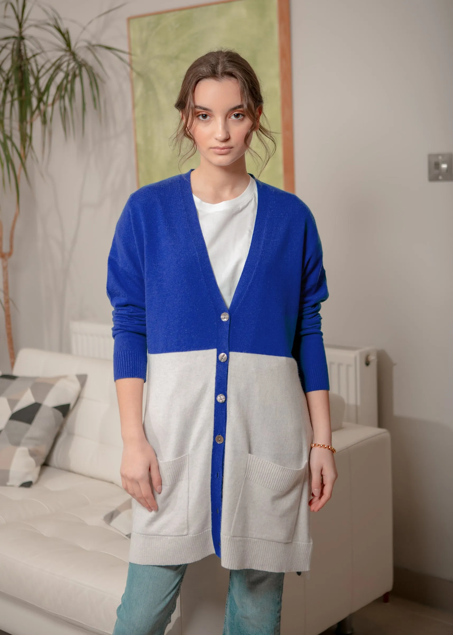 Amelie Cardigan – Regal Blue/Downy