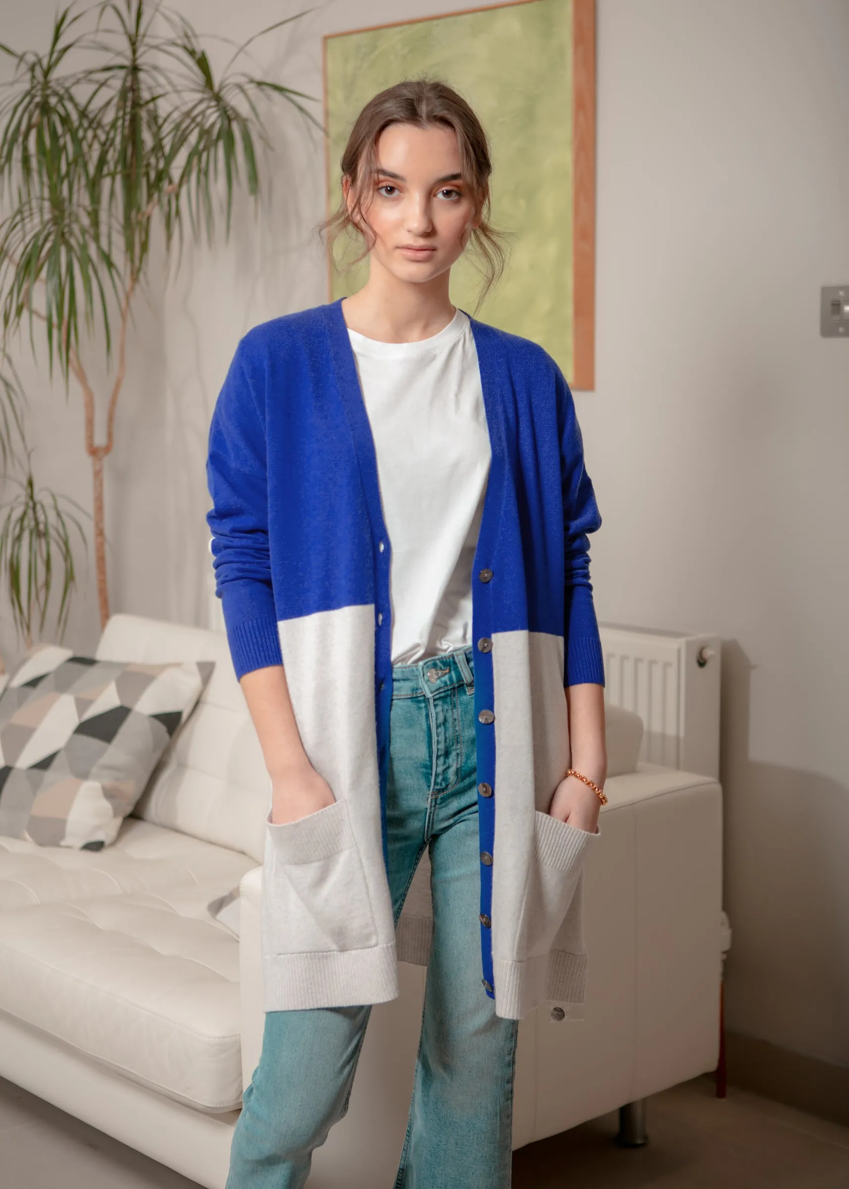 Amelie Cardigan – Regal Blue/Downy