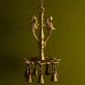 Antique Brass Parrot Hanging Diya