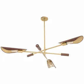 Astrid Chandelier, Dark Brown Leather