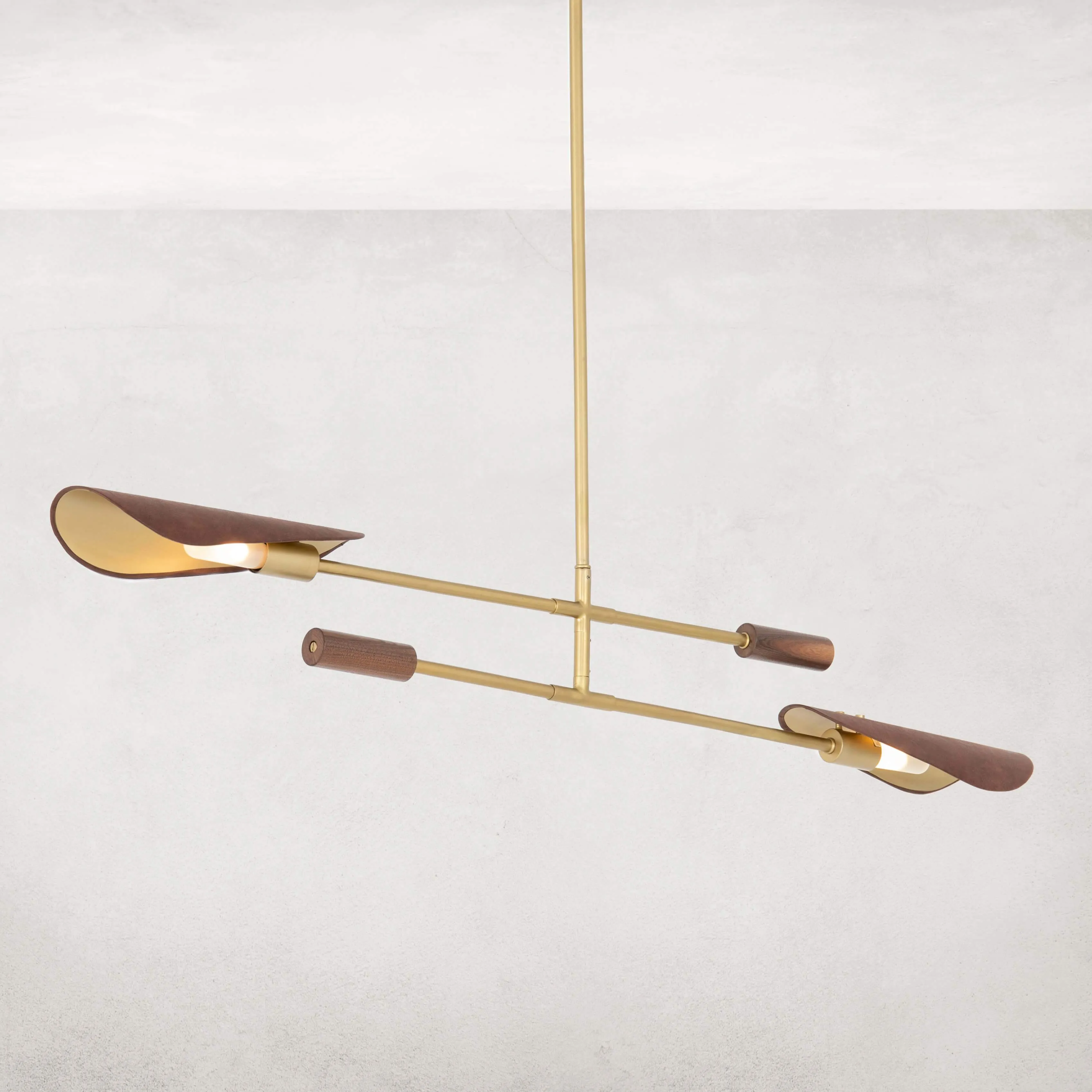 Astrid Double Pendant, Dark Brown Leather