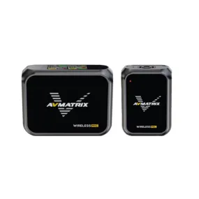 AVMATRIX WM12 1TX   1RX Clip-On Mini Wireless Microphone Transmitter & Receiver System with 15 Hours of Battery Life and Up to 100 Meters Long Distance Transmission