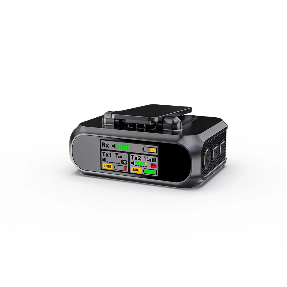 AVMATRIX WM12 1TX   1RX Clip-On Mini Wireless Microphone Transmitter & Receiver System with 15 Hours of Battery Life and Up to 100 Meters Long Distance Transmission