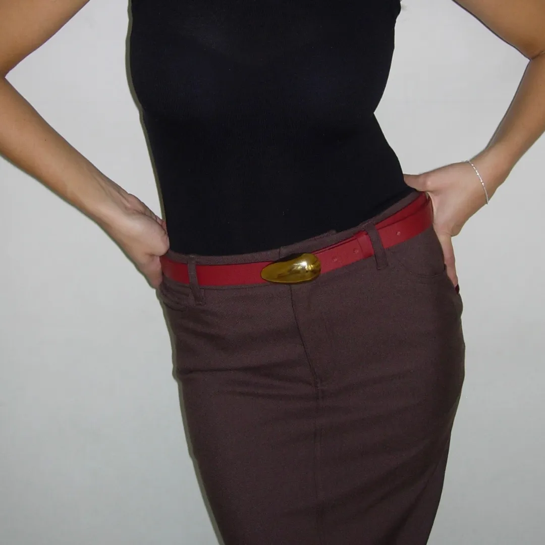BEAN BELT BURGUNDY GOLD