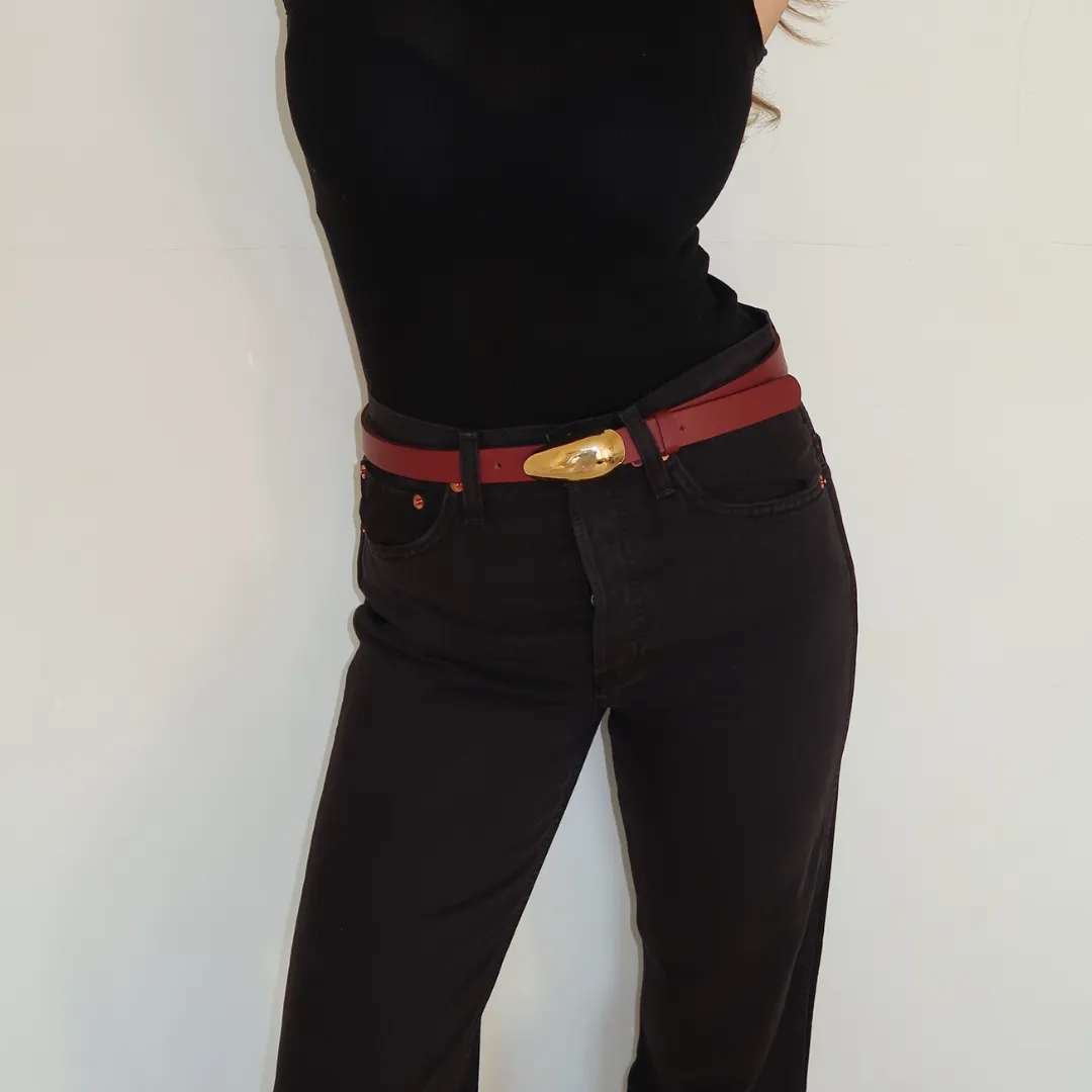 BEAN BELT BURGUNDY GOLD
