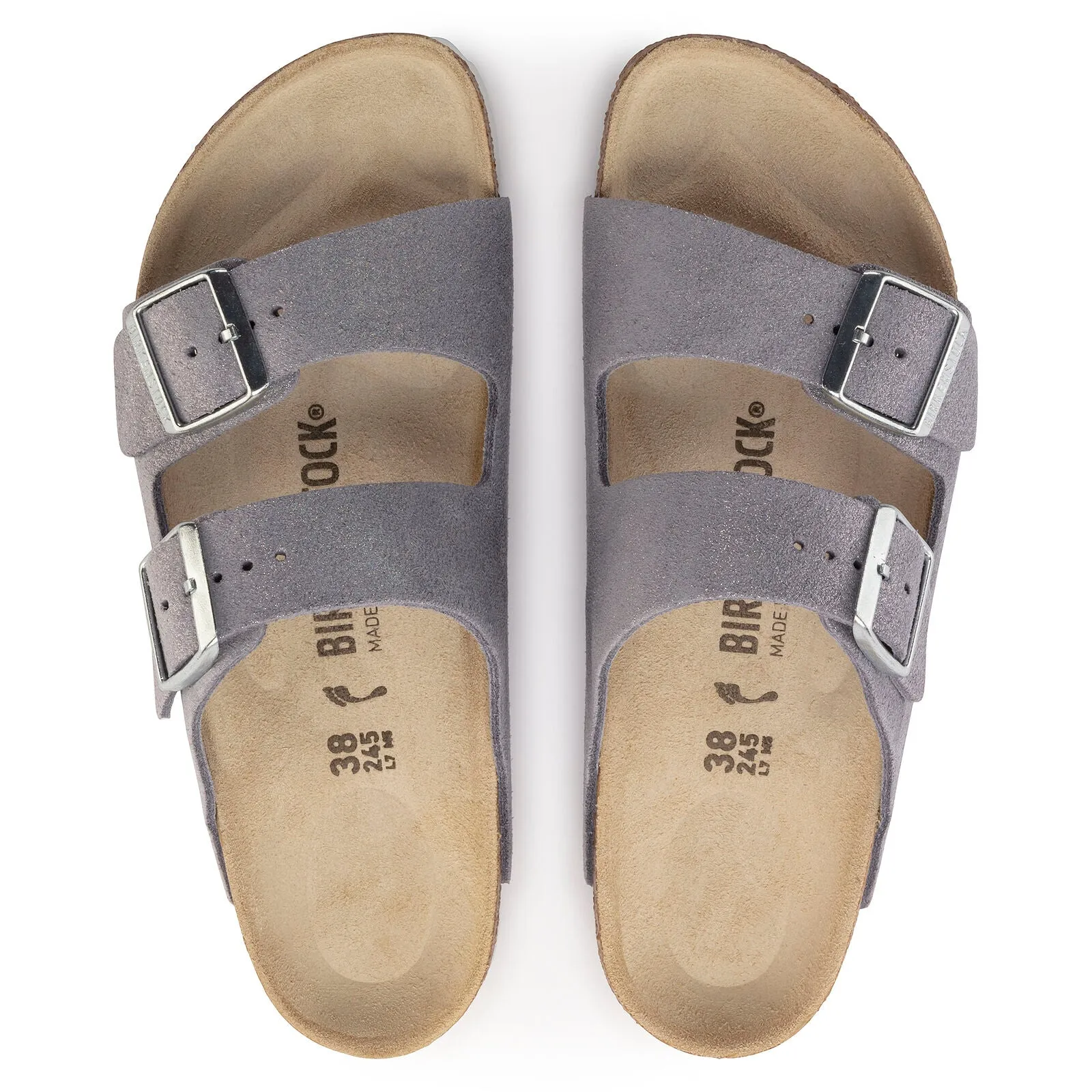 Birkenstock Arizona Shimmering Suede Sandals - Medium/Narrow
