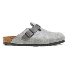 Birkenstock Boston Natural Leather/Felt Clogs - Medium/Narrow
