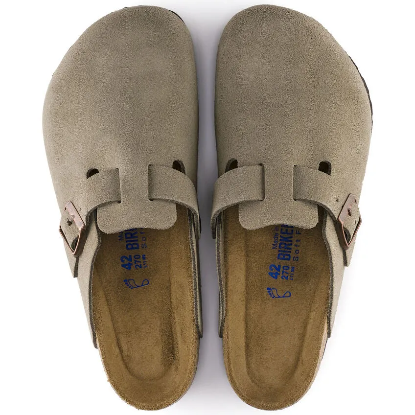 Birkenstock Boston Soft Footbed Suede Leather Clogs - Regular/Wide
