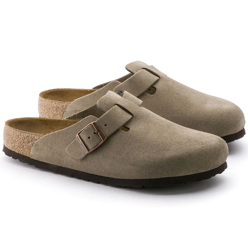 Birkenstock Boston Soft Footbed Suede Leather Clogs - Regular/Wide
