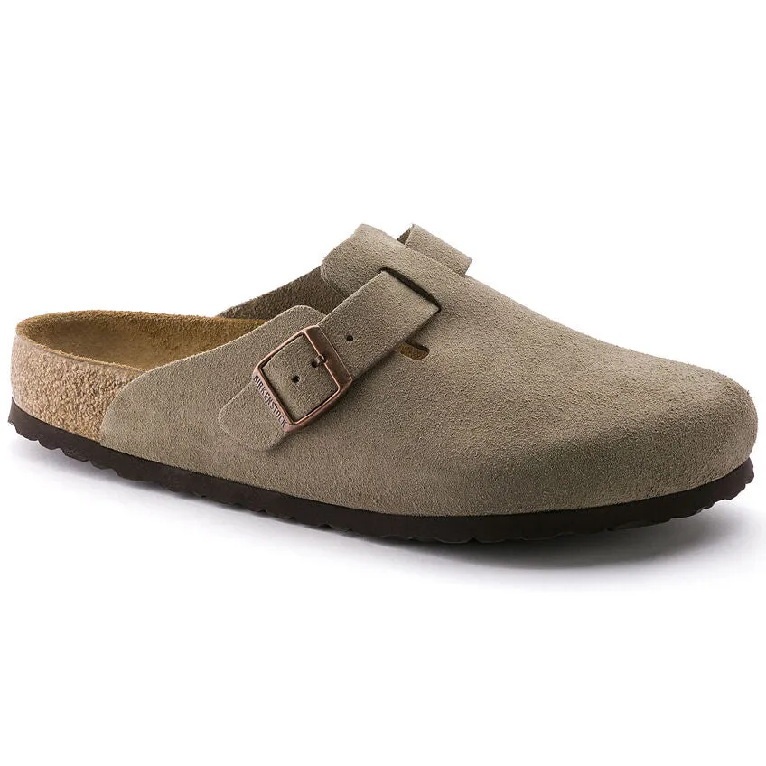 Birkenstock Boston Soft Footbed Suede Leather Clogs - Regular/Wide