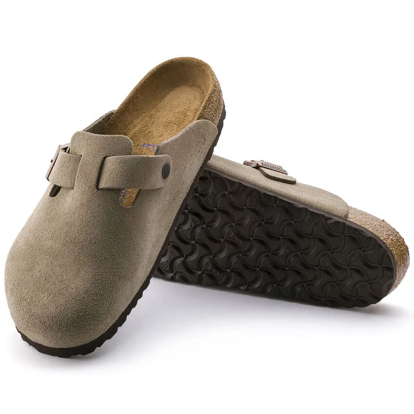 Birkenstock Boston Soft Footbed Suede Leather Clogs - Regular/Wide