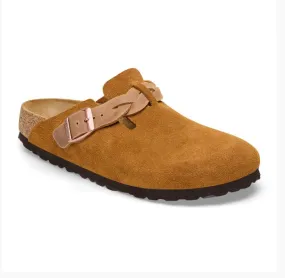 Birkenstock Womens Boston Braid Suede Clogs - Regular/Wide