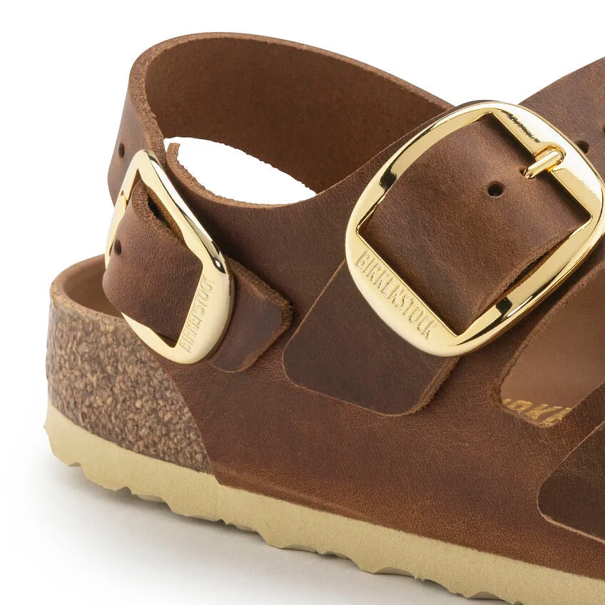 Birkenstock Womens Milano Big Buckle Oiled Leather Sandals - Medium/Narrow
