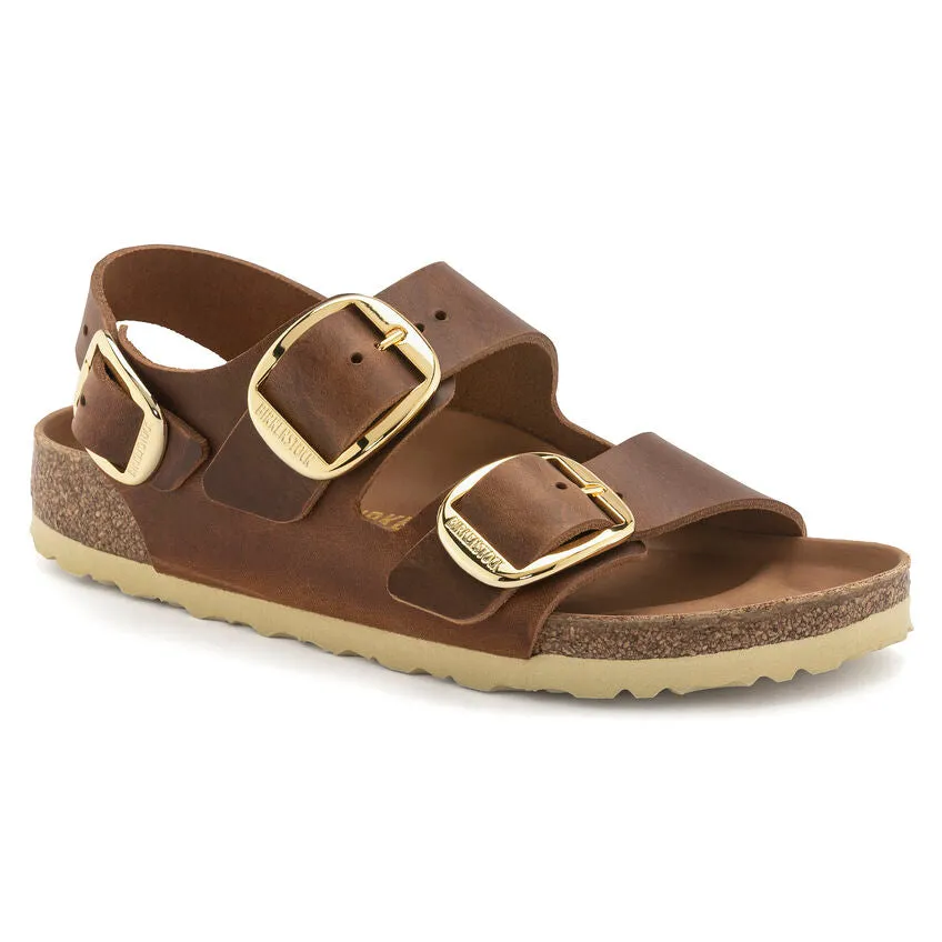 Birkenstock Womens Milano Big Buckle Oiled Leather Sandals - Medium/Narrow