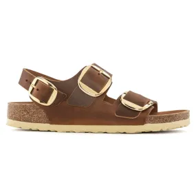 Birkenstock Womens Milano Big Buckle Oiled Leather Sandals - Medium/Narrow