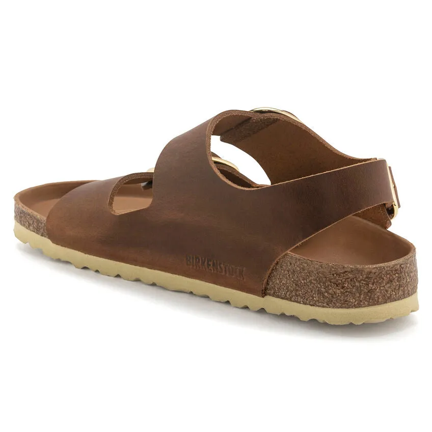 Birkenstock Womens Milano Big Buckle Oiled Leather Sandals - Medium/Narrow