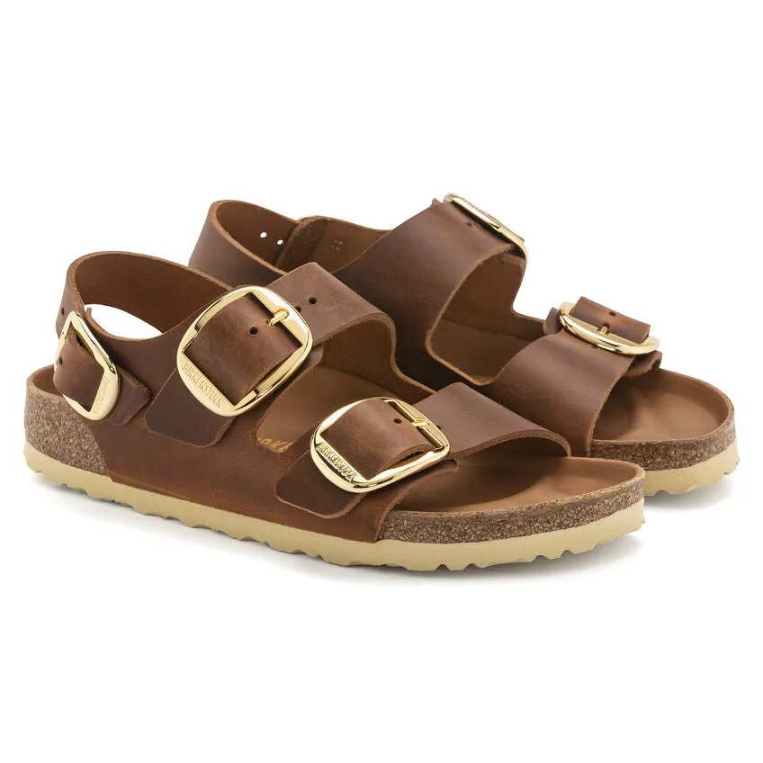 Birkenstock Womens Milano Big Buckle Oiled Leather Sandals - Medium/Narrow