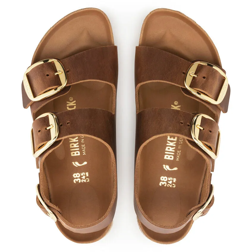Birkenstock Womens Milano Big Buckle Oiled Leather Sandals - Medium/Narrow