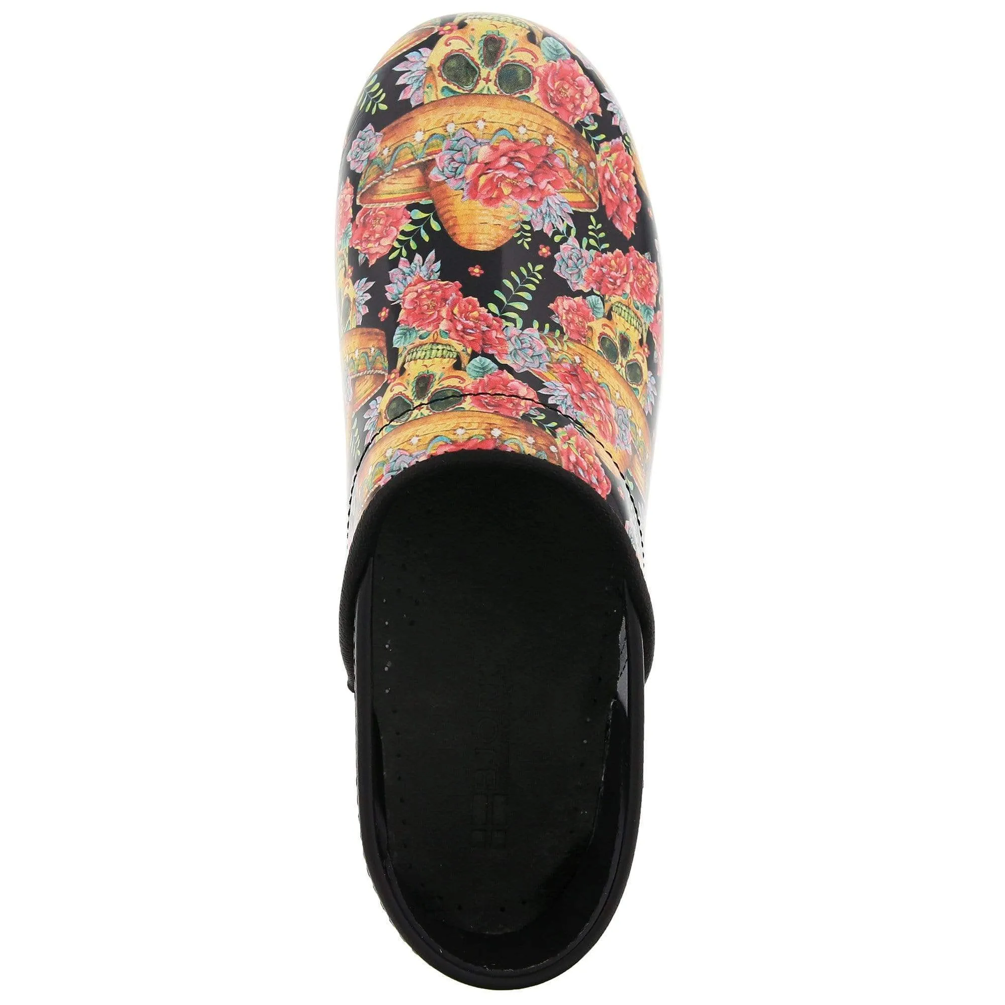 BJORK PRO VERA Limited Edition Sugar Skull Leather Clogs - CLOSEOUT