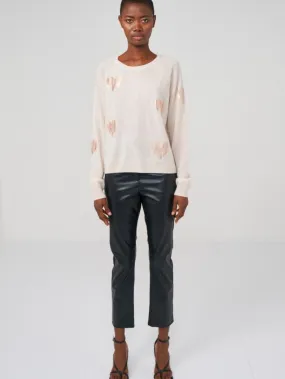 Brodie Cashmere S Broken Heart Light Pink Rose Gold Foil Hearts