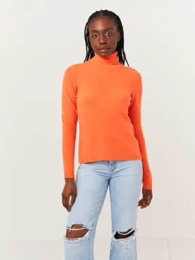 Brodie Cashmere T Roll Neck Neon Orange