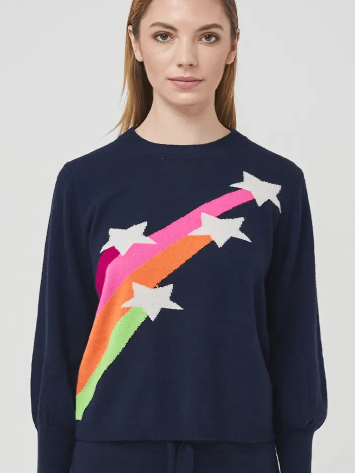 Brodie Cashmere T Shooting Star Sweater Navy