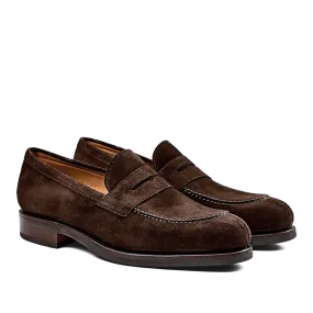Brown Suede Forest Rubber Penny Loafers