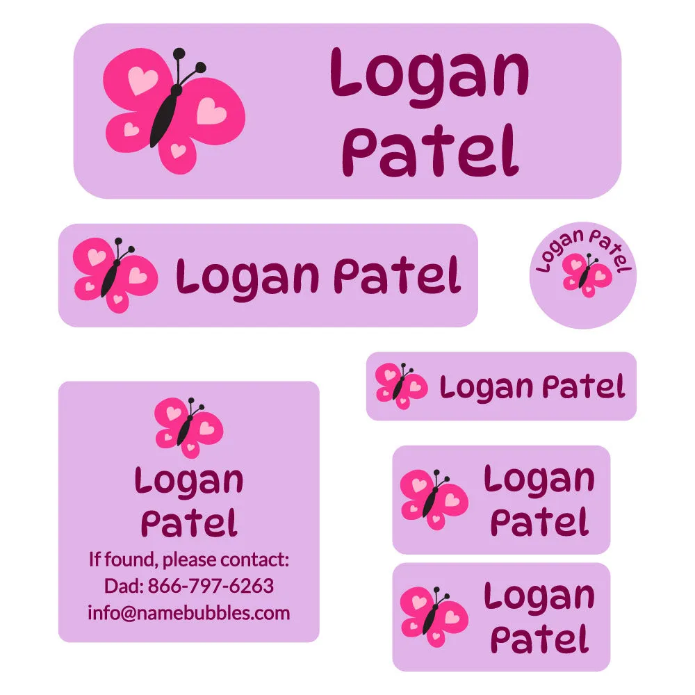 Butterfly School Labels Pack