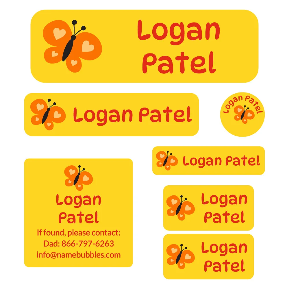 Butterfly School Labels Pack