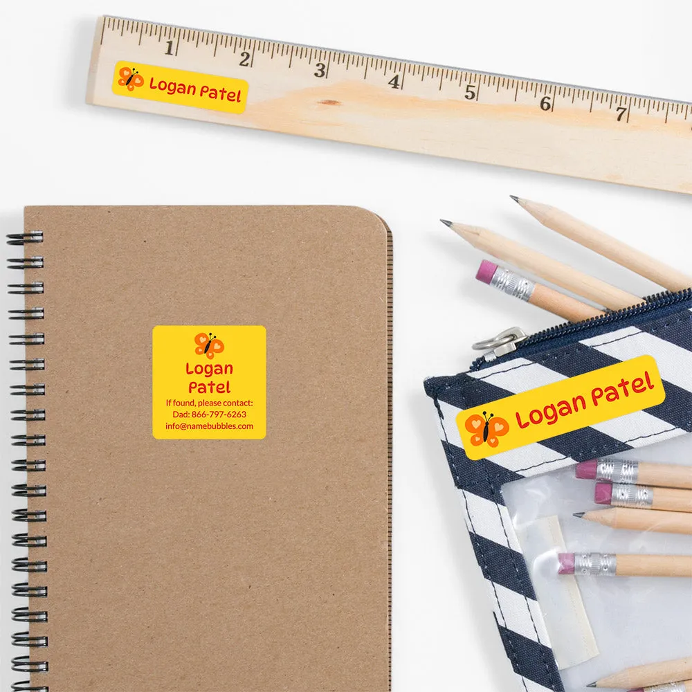 Butterfly School Labels Pack