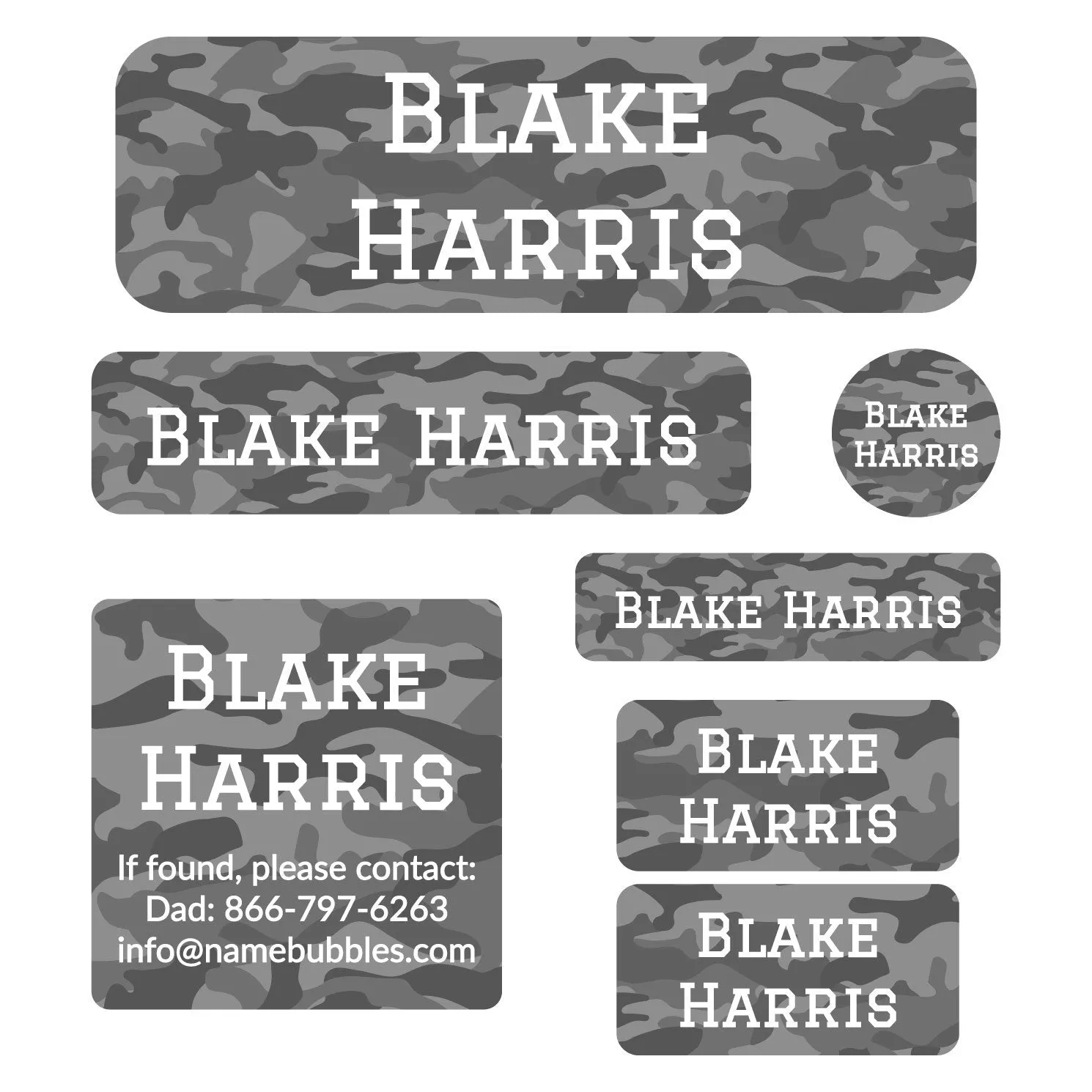 Camo School Labels Pack
