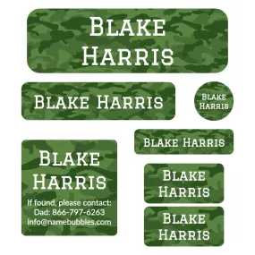 Camo School Labels Pack