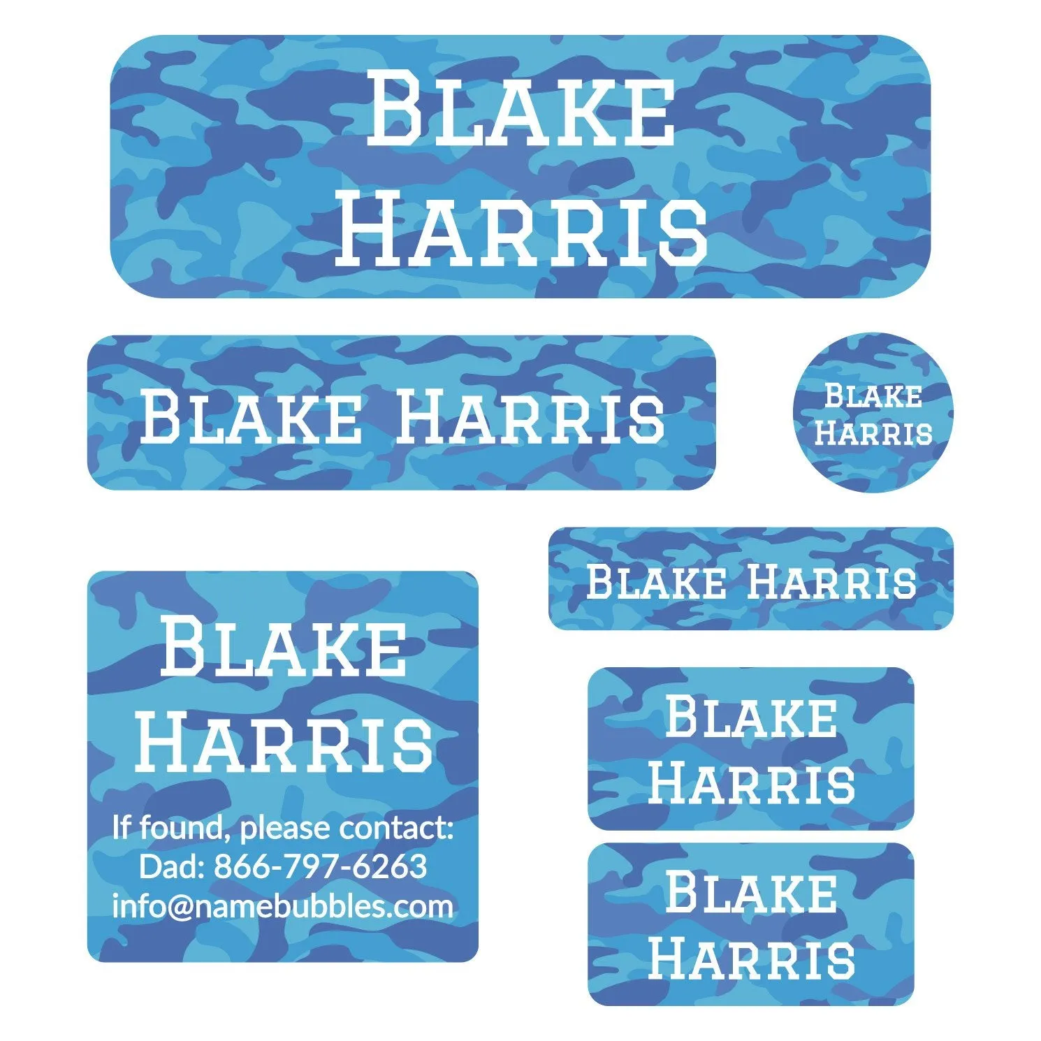 Camo School Labels Pack