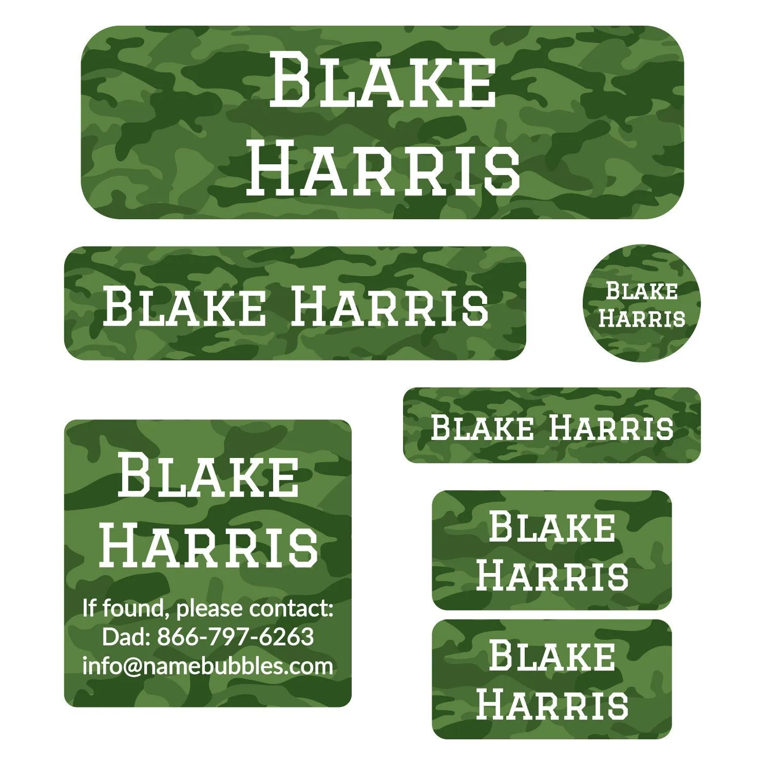 Camo School Labels Pack