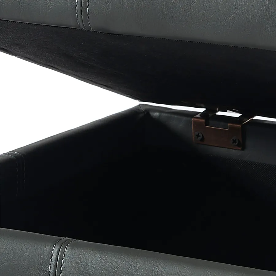 Chrisley Faux Leather Storage Ottoman