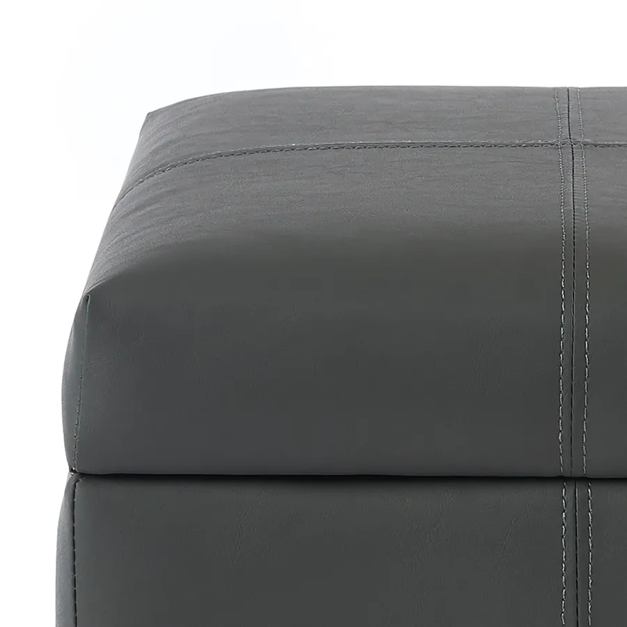 Chrisley Faux Leather Storage Ottoman