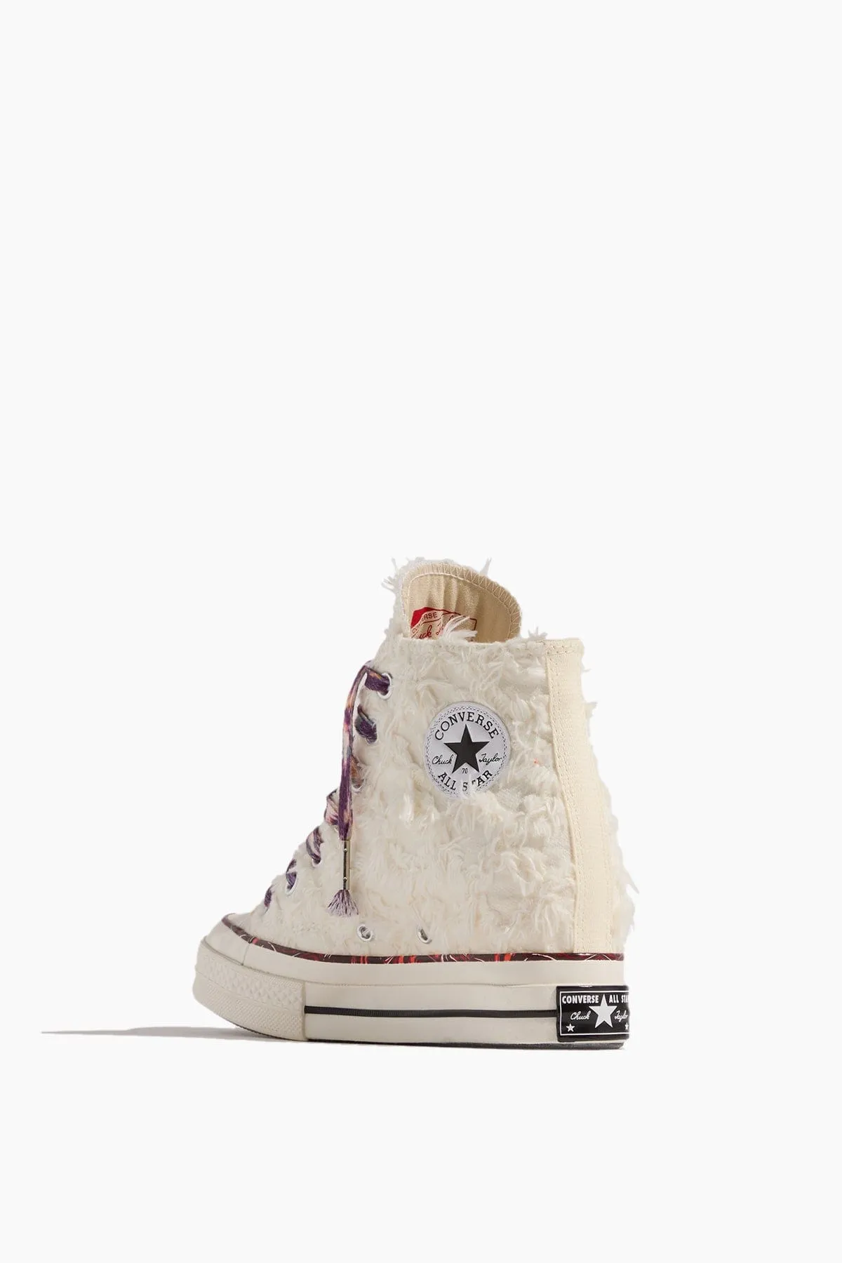 Chuck Wedge Sneakers in Vanilla White/Black/Red