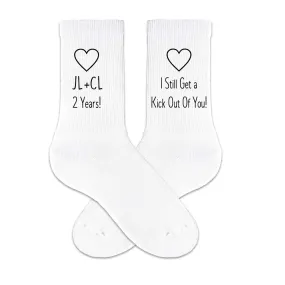 Cotton Anniversary Gift for Her = 2 Year Anniversary Socks