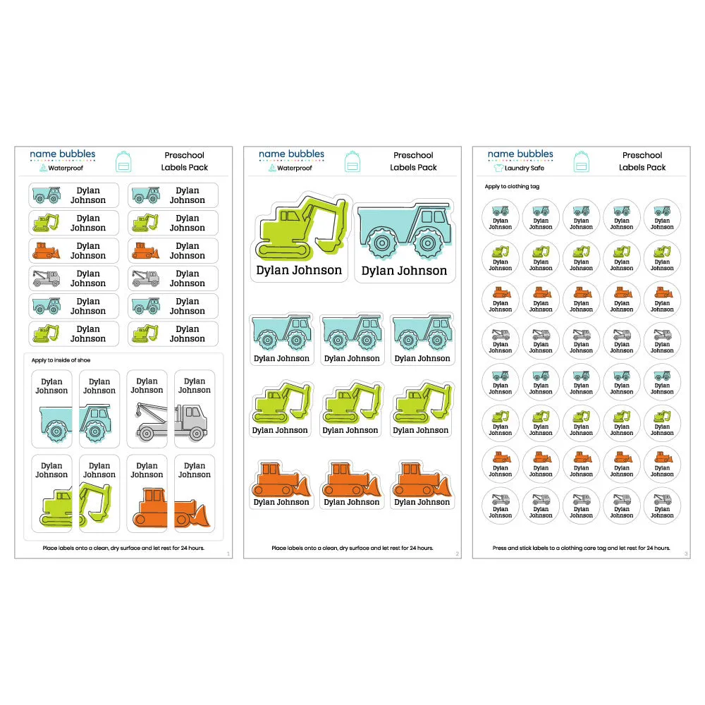 Custom Preschool Labels Pack