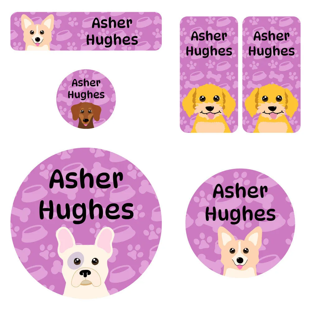 Dogs Preschool Labels Pack