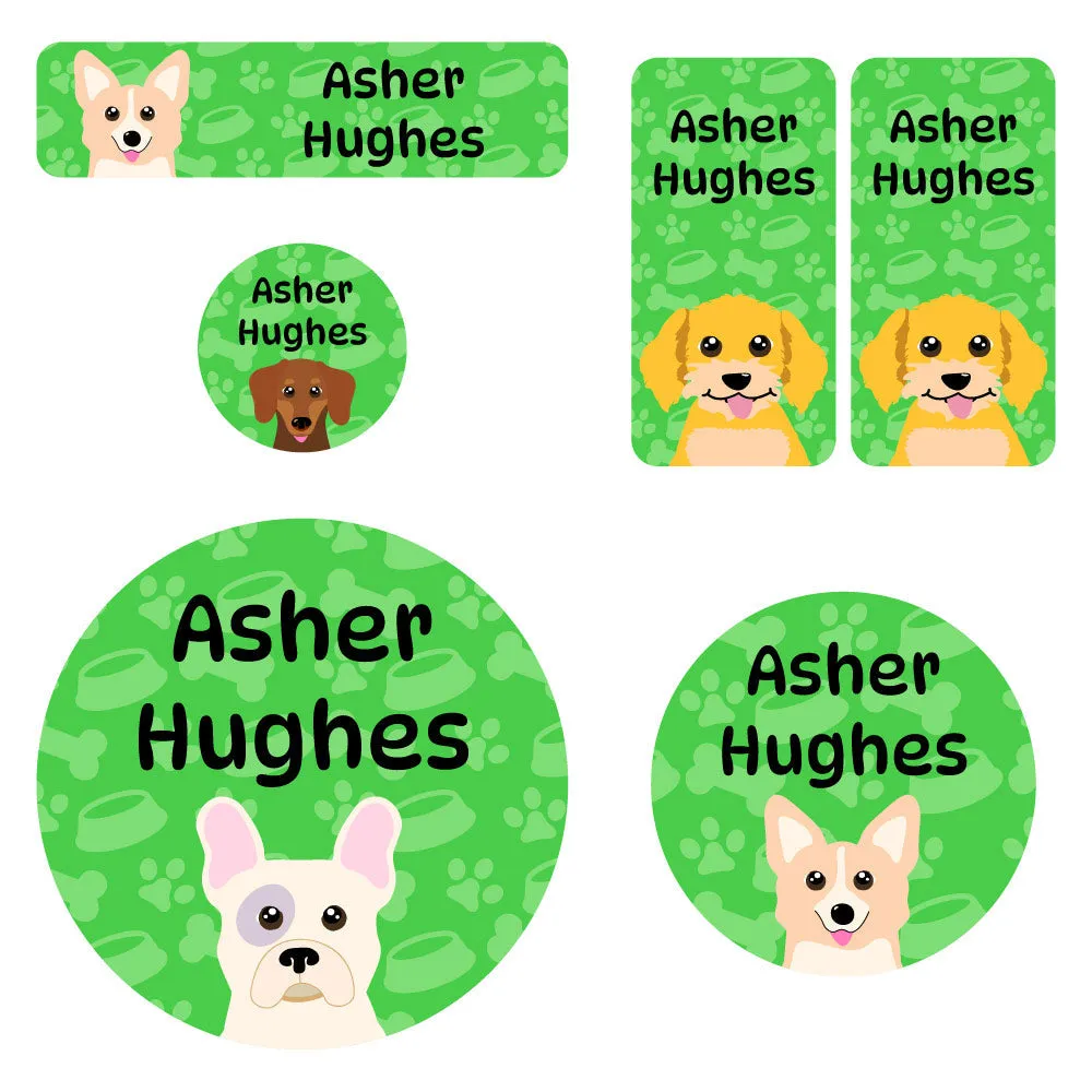 Dogs Preschool Labels Pack