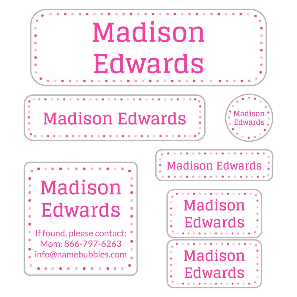 Dots School Labels Pack