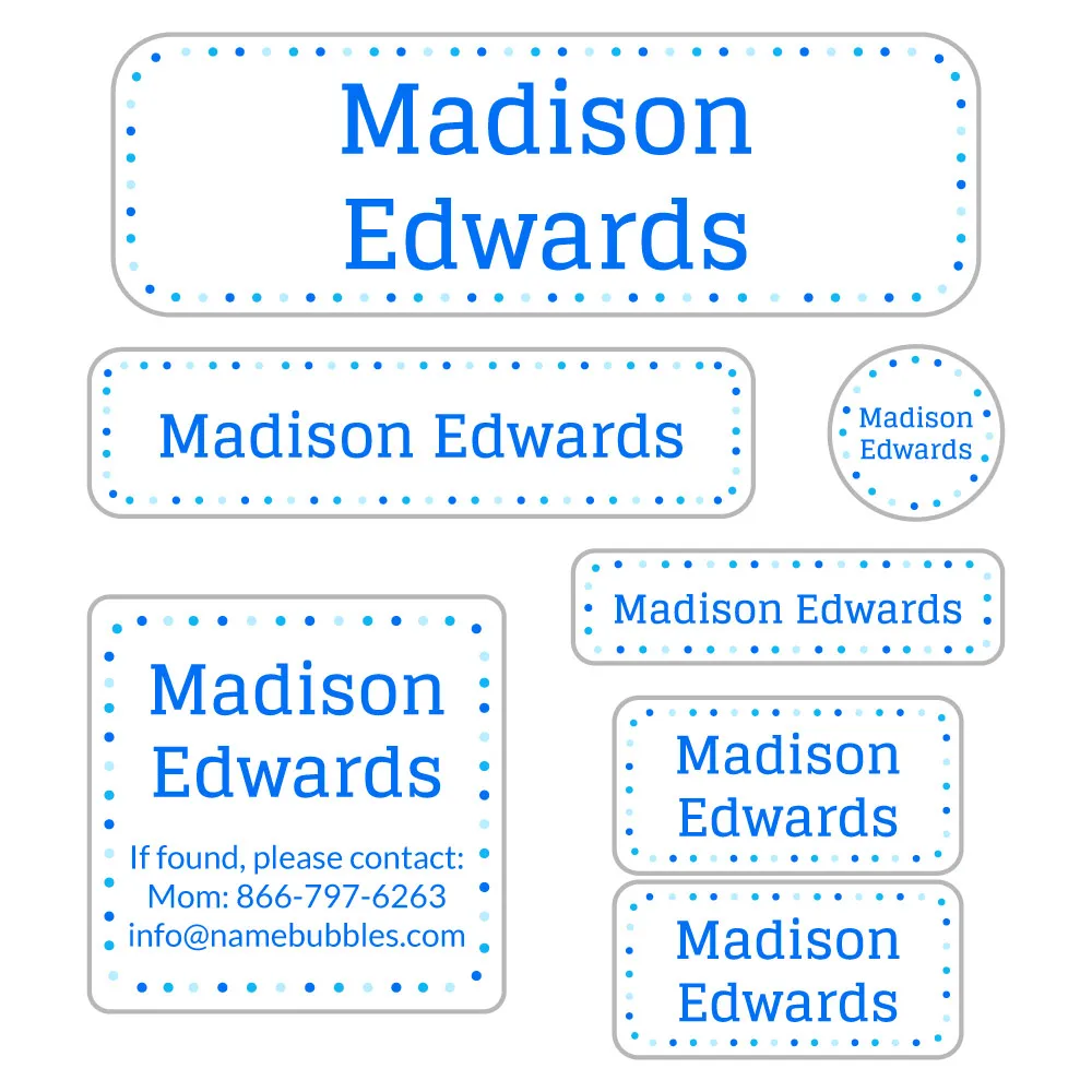 Dots School Labels Pack